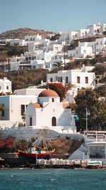 Mykonos is an greek island in the cyclades group in the aegean sea greece