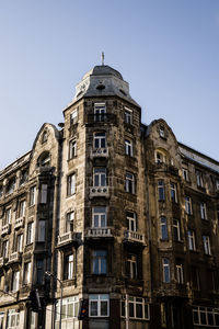 Low angle view of building against clear sky