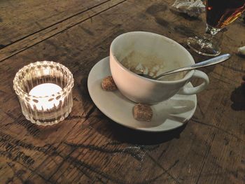 High angle view of food on table