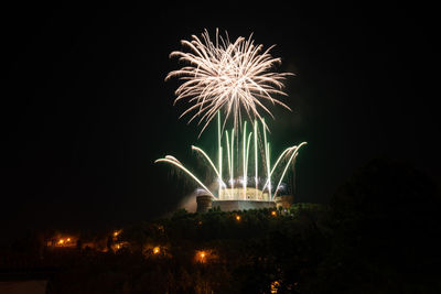 Fireworks over the old castle of san leo