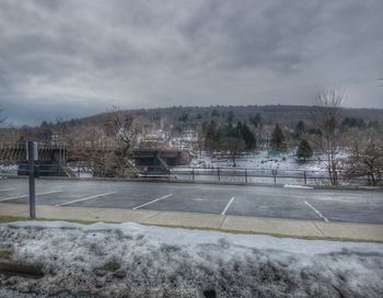 Scenic view of winter against sky