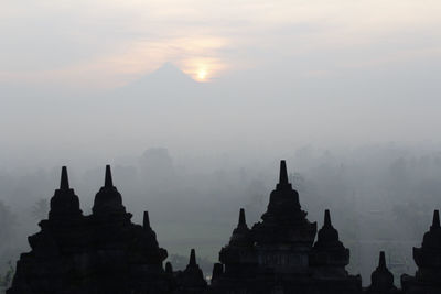 View of temple against sky during sunset