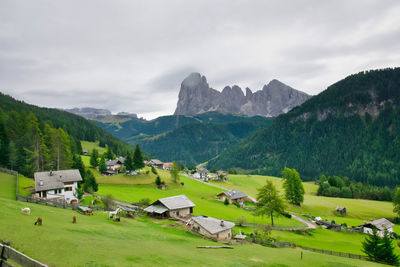 Scenic view of landscape and mountains against sky