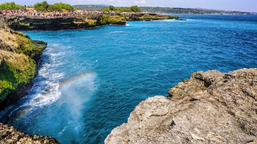 High angle view of sea