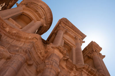 Low angle view of temple against clear sky