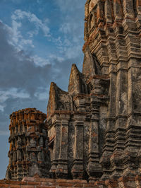 Low angle view of old building against sky