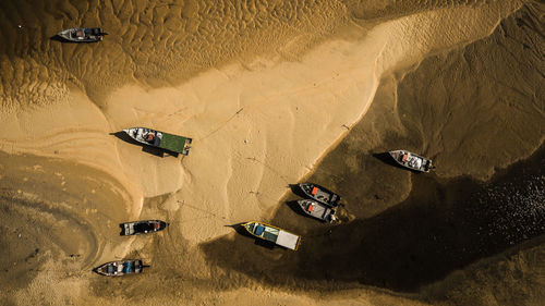 High angle view of cars on land