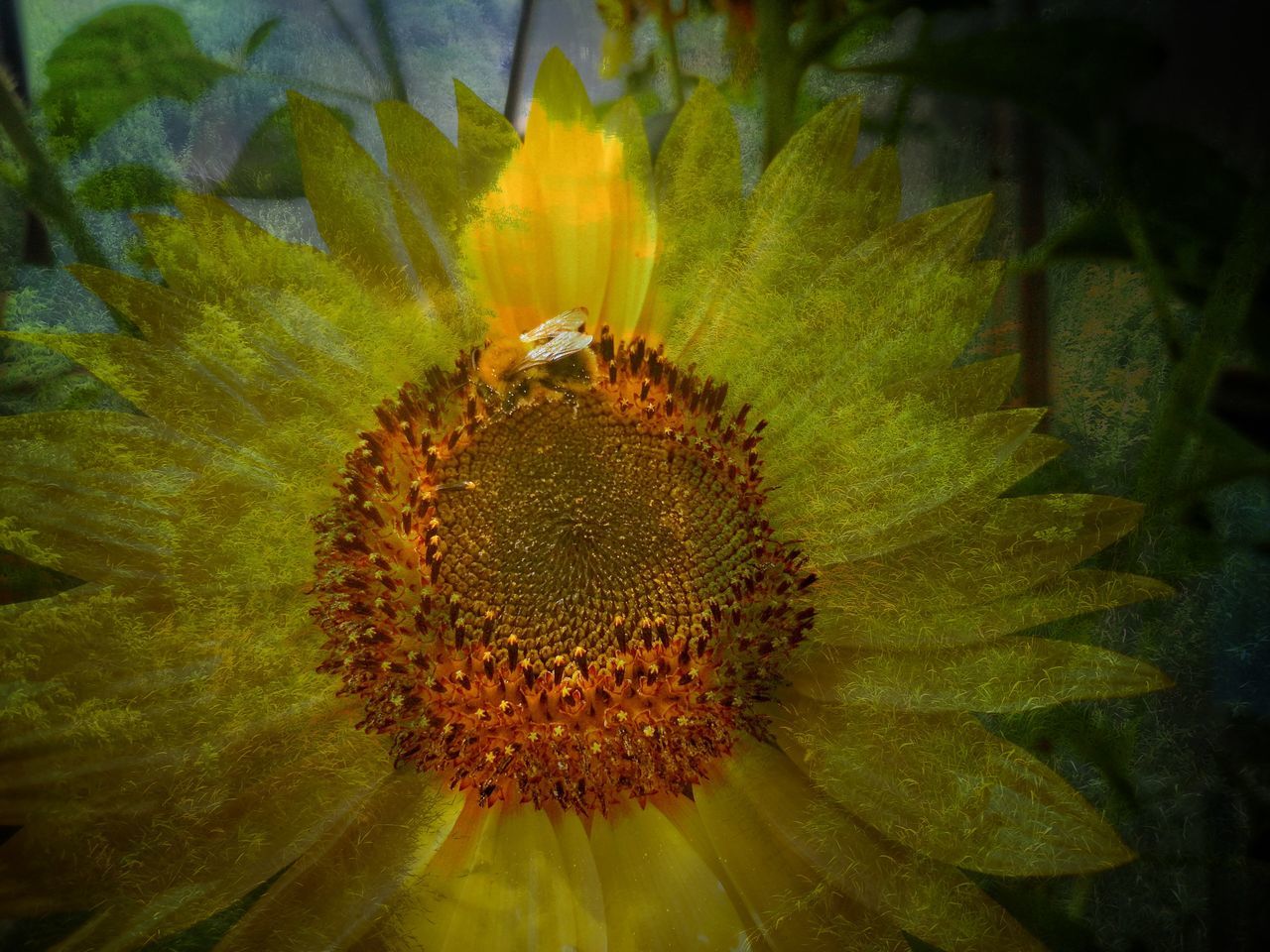 EyeEm Nature Lover Eye4photography  PhonePhotography Dubleexposure Summer Tranquil Scene No People Outdoors Beauty In Nature Naturelovers Nature_collection Flower Head Flower Petal Sunflower Close-up Plant In Bloom Botany