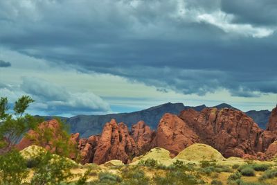 Scenic view of mountains against sky