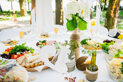 Close-up of food on table