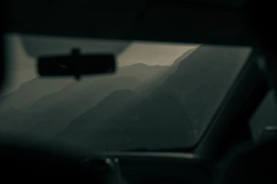 Close-up of car windshield