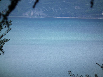 Close-up of blue sea against sky