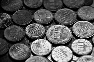 Full frame shot of coins