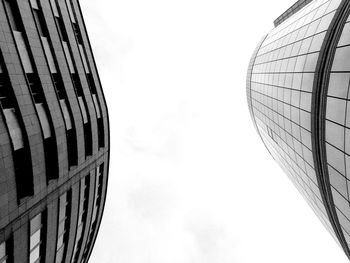 Low angle view of modern building against clear sky