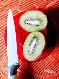 High angle view of fruits on table