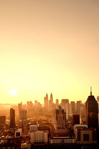 Morning scene of kuala lumpur skyline ,high angle view