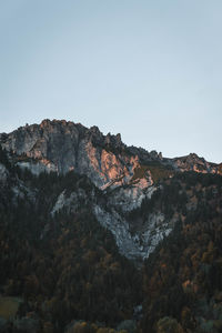 Scenic view of mountain against clear sky