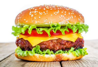 Close-up of burger