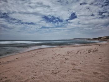 Scenic view of beach against sky