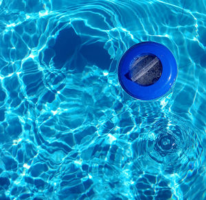 High angle view of rippled water in swimming pool