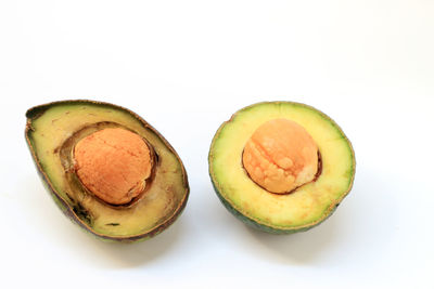 Close-up of bread against white background