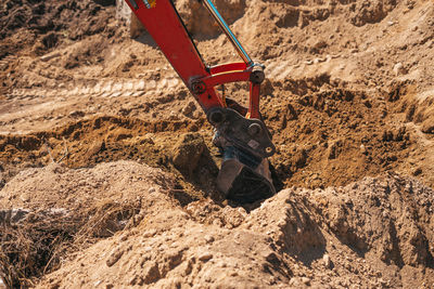 High angle view of construction site