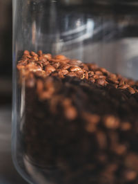 Close-up of coffee beans on table