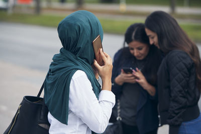 Woman talking via cell phone