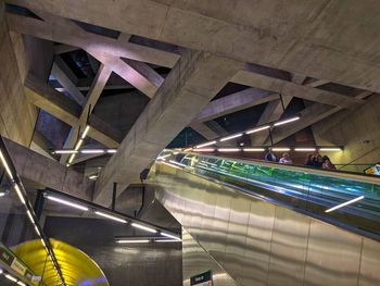 Low angle view of illuminated ceiling