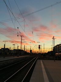 Railroad tracks at sunset