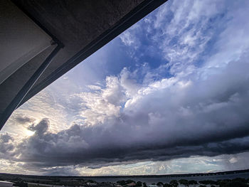 Low angle view of sea against sky