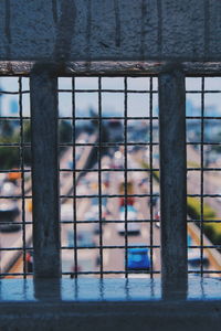 Reflection of people on swimming pool