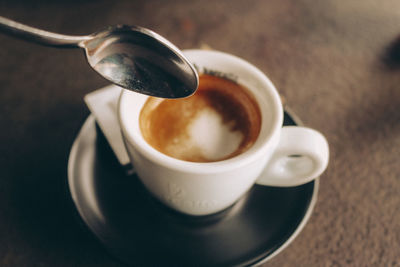 Close-up of coffee on table