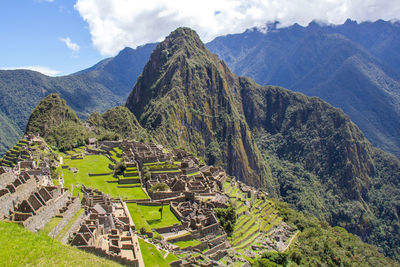 Landscape view of machu picchu in peru. south america famous world herritage of world.