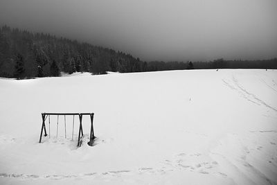 Scenic view of snow covered landscape