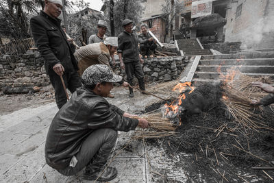 Men on ground