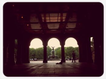 View of building with columns in foreground