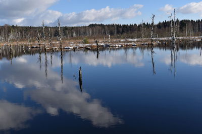 Panoramic view of lake against sky