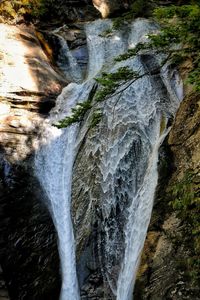 View of waterfall in forest