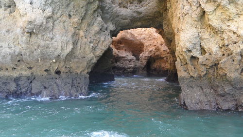 Rock formation in sea