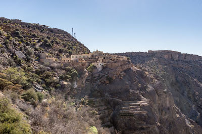 Scenic view of mountain against clear sky