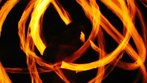 Close-up of illuminated fire at night