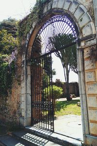 Gate with trees in background