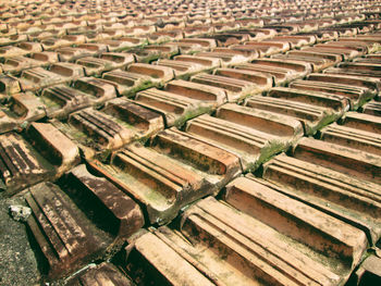 Full frame shot of roof tiles