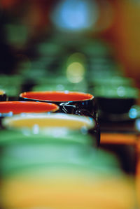 Close-up of colorful drinking straws