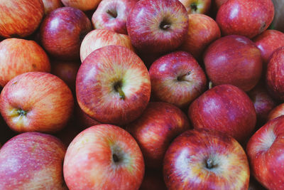 Full frame shot of apples in market