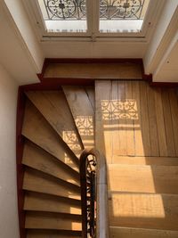 Low angle view of spiral staircase