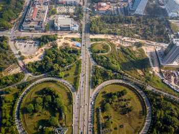 High angle view of city