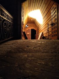 Interior of illuminated building