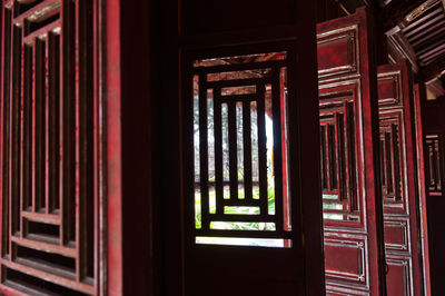 Close-up of window of building